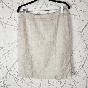 Iris Setlakwe Ivory 100% Linen Pencil Skirt